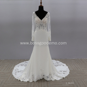 Beaded Crystal Lace Sweetheart Luxury Mermaid Bridal Wedding Dress with Detachable Train